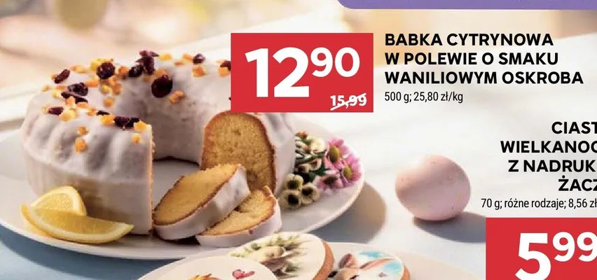 Babka cytrynowa w polewie o smaku waniliowym oskroba promocja w Stokrotka