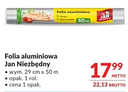Folia aluminiowa Jan Niezbędny promocja w Makro