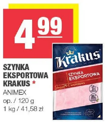 Szynka eksportowa Krakus promocja w SPAR