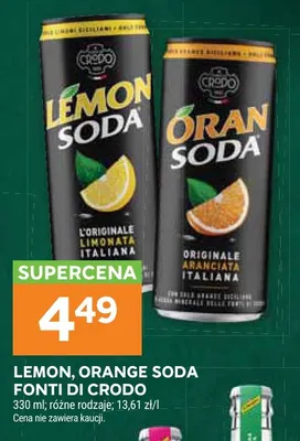 Lemon Soda Fonti di Crodo promocja w Stokrotka