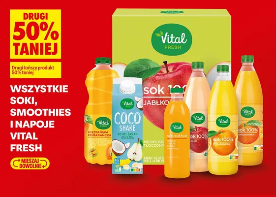 Sok 100% Vital Fresh Hiszpańska Pomarańcza promocja w Biedronka