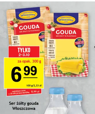 Ser żółty gouda w plastrach Włoszczowa promocja w Gram Market
