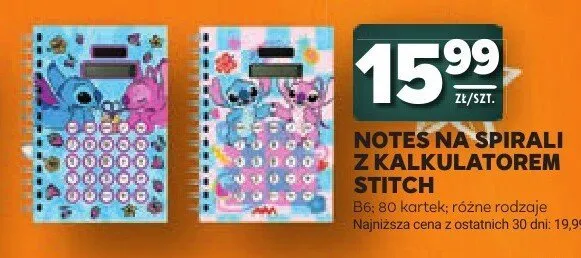 Notes na spirali z kalkulatorem Stitch promocja w Stokrotka
