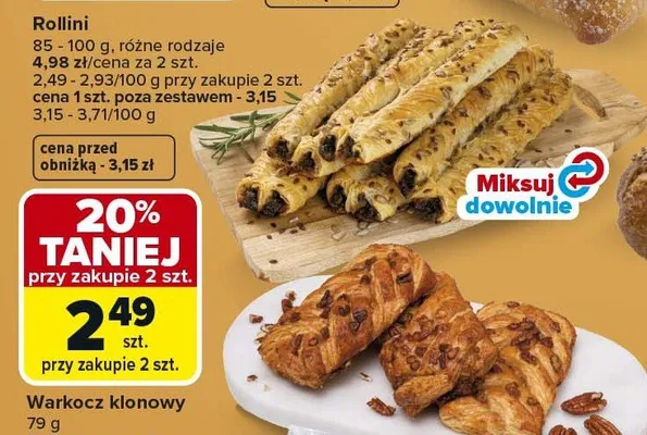 Rollini różne rodzaje promocja w Carrefour Market