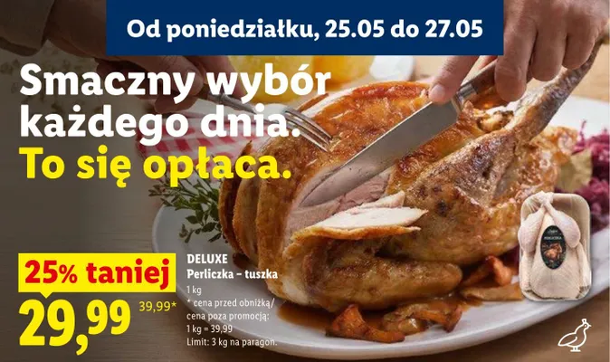 Perliczka - tuszka DELUXE promocja w Lidl