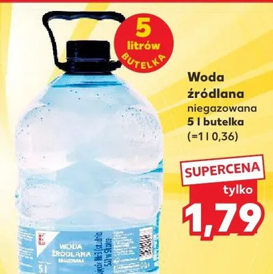Woda źródlana niegazowana 5 l butelka promocja w Kaufland