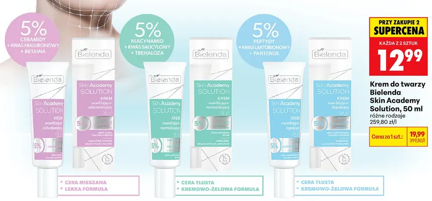 Krem do twarzy Bielenda Skin Academy Solution promocja w Biedronka