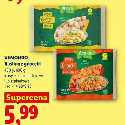 Roślinne gnocchi klasyczne VEMONDO promocja w Lidl