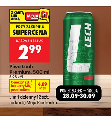 Piwo Lech Premium promocja w Biedronka