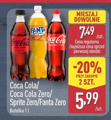 Napój gazowany Coca-Cola Zero promocja w Aldi