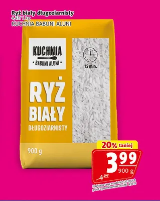 Ryż biały długoziarnisty Kuchnia Babuni Aluni promocja w Prim Market