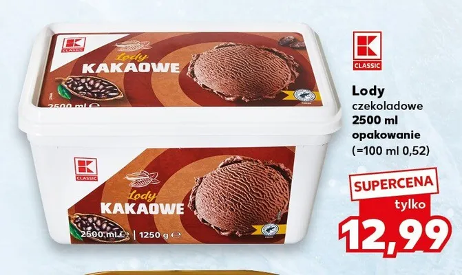 Lody kakaowe K-Classic promocja w Kaufland