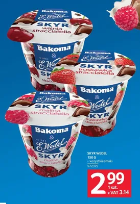 Skyr Bakoma E.Wedel 150g, wszystkie smaki, 572375 promocja w Selgros