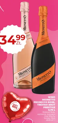 Wino Mionetto Prosecco Rose, Treviso Brut Prestige 0,75 L promocja w Duży Ben