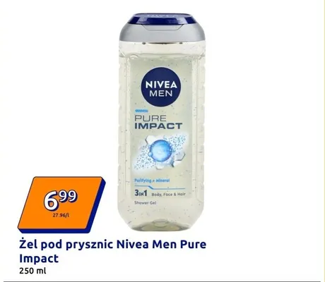 Żel pod prysznic Nivea Men Pure Impact promocja w Action