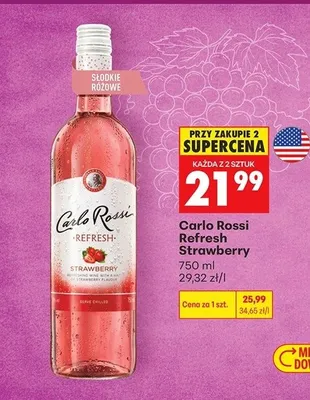 Napój winny Carlo Rossi Refresh Strawberry promocja w Biedronka