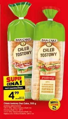 Chleb tostowy pełnoziarnisty Dan Cake promocja w Twój Market