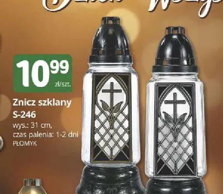 Znicz szklany S-246 Płomyk promocja w Marketvita