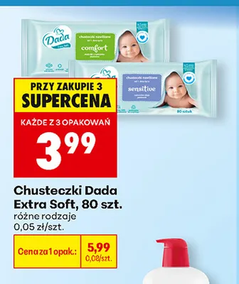 Chusteczki Dada Extra Soft promocja w Biedronka
