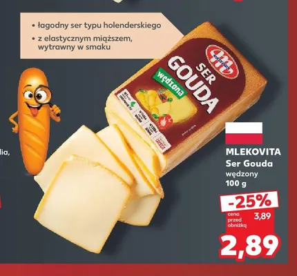 Ser gouda wędzony Mlekovita promocja w Kaufland