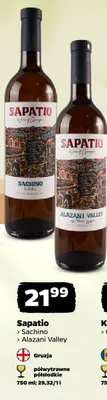 Wino białe Sapatio Alazani Valley półwytrawne półsłodkie gruzińskie promocja w Netto