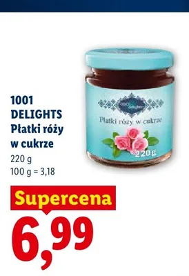 Płatki róży w cukrze 1001 Delights promocja w Lidl