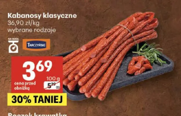 Kabanosy klasyczne Tarczyński promocja w Delikatesy Centrum