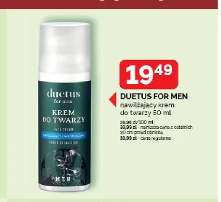 Nawilżający krem do twarzy Duetus For Men promocja w Ziko Dermo
