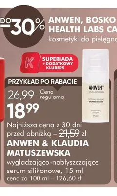 Wygładzająco-nabłyszczające serum silikonowe Anwen & Klaudia Matuszewska promocja w Super-Pharm