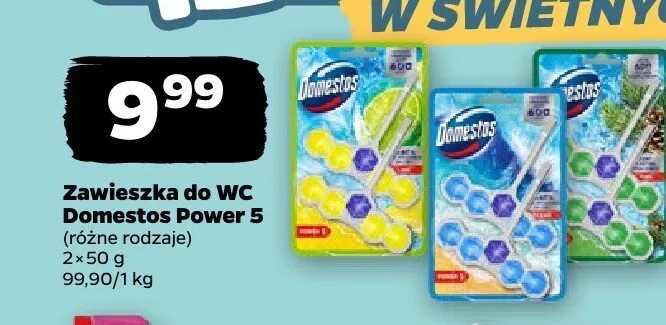 Zawieszka do WC Domestos Power 5 Lime promocja w Netto