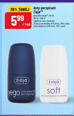 Anty-perspirant dla mężczyzn Ziaja Yego promocja w POLOmarket