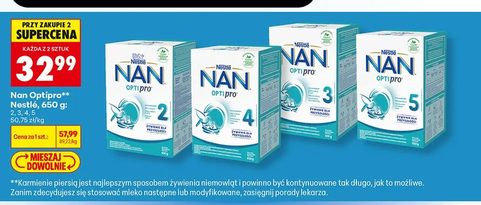 Mleko modyfikowane Nan Optipro 2 Nestlé promocja w Biedronka