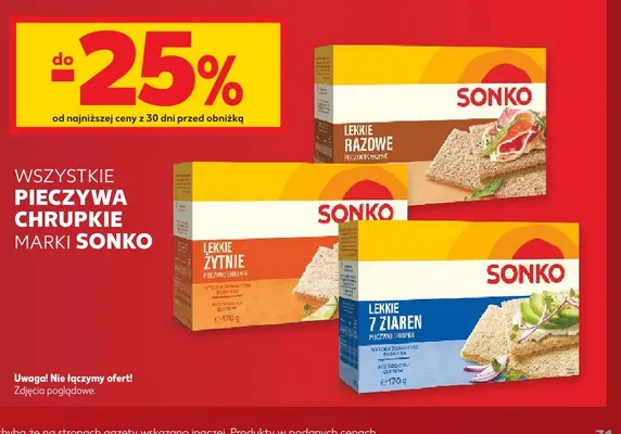 Pieczywo chrupkie lekkie żytnie Sonko promocja w Kaufland