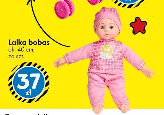 Lalka bobas 40 cm promocja w Tedi