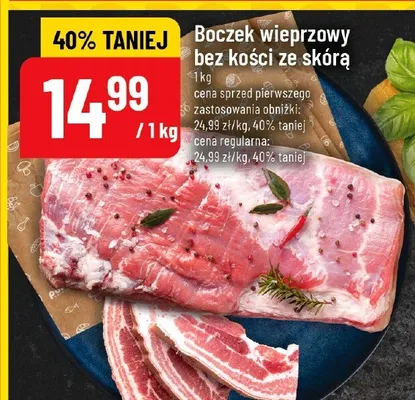 Boczek wieprzowy bez kości ze skórą promocja w POLOmarket