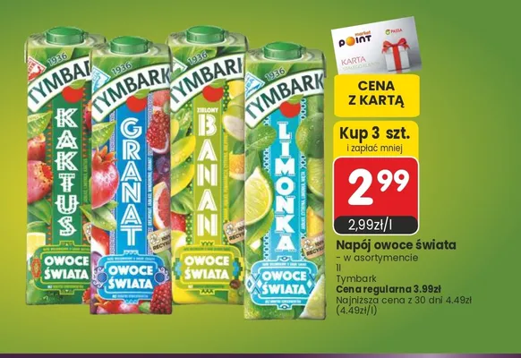 Napój Tymbark Owoce Świata Granat promocja w Market Point