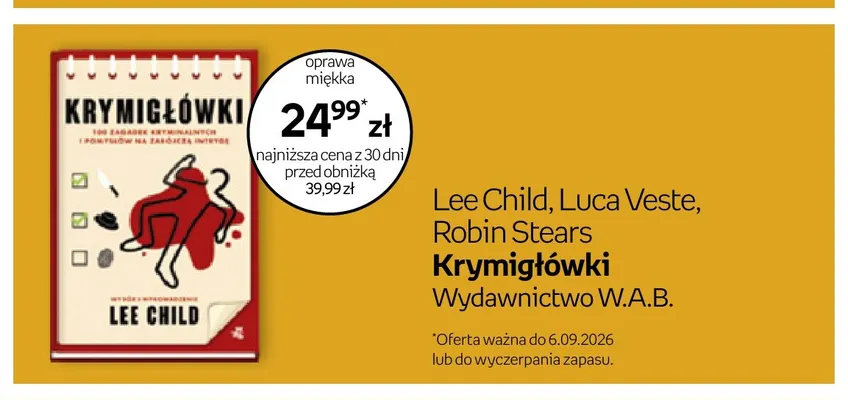 Książka Krymigłówki Lee Child Luca Veste Robin Stears promocja w Empik