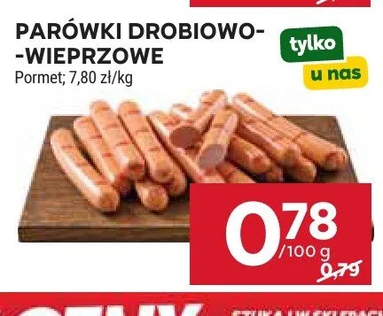 Parówki drobiowo-wieprzowe Pormet promocja w Stokrotka