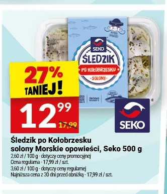 Śledzik po kołobrzesku solony Morskie Opowieści Seko promocja w Twój Market