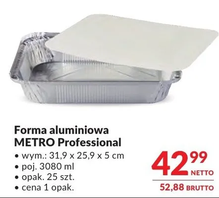 Forma aluminiowa METRO Professional promocja w Makro