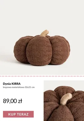 Dynia Kirra brązowa materiałowa 32x21 cm promocja w Homla