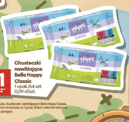 Chusteczki nawilżane Bella Happy Classic promocja w Delikatesy Centrum