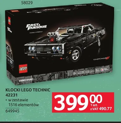 Klocki LEGO Technic 42231 promocja w Selgros