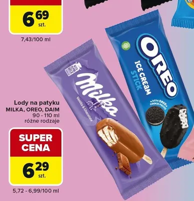 Lody na patyku Oreo promocja w Carrefour Market