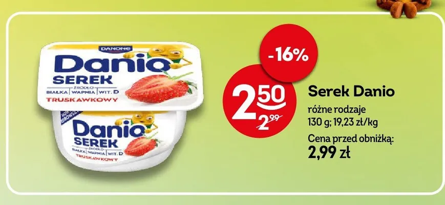 Serek Danio truskawkowy promocja w Żabka