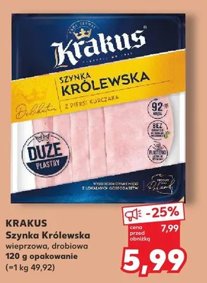 Szynka Królewska drobiowa Krakus promocja w Kaufland