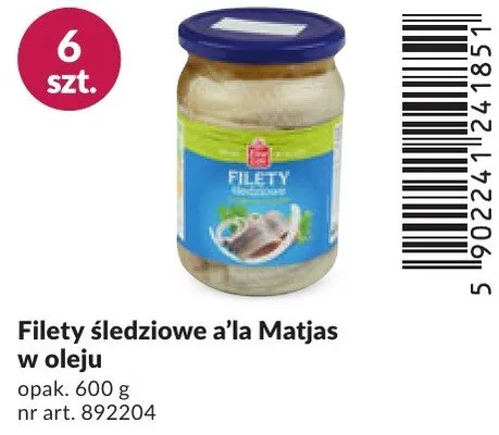 Filety śledziowe a'la Matjas w oleju promocja w Makro