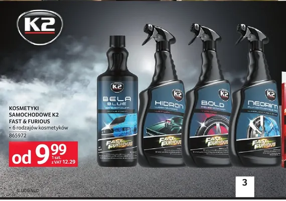 Kosmetyki samochodowe K2 Fast & Furious promocja w Selgros