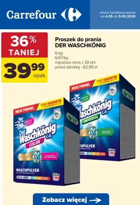 Proszek do prania Der Waschkönig color promocja w Carrefour