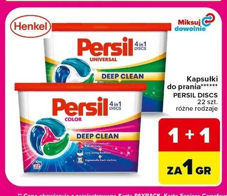 Kapsułki do prania universal deep clean Persil discs promocja w Carrefour
